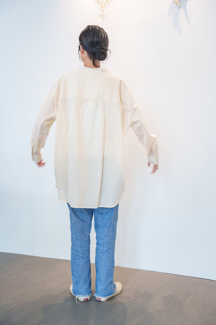 Fanaka ラクノウ チカンハンド刺繍ロングシャツブラウス
