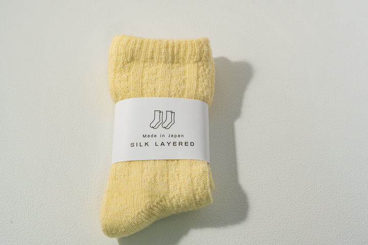 1.たむら靴下店 シルクとウール二重ソックス レモン