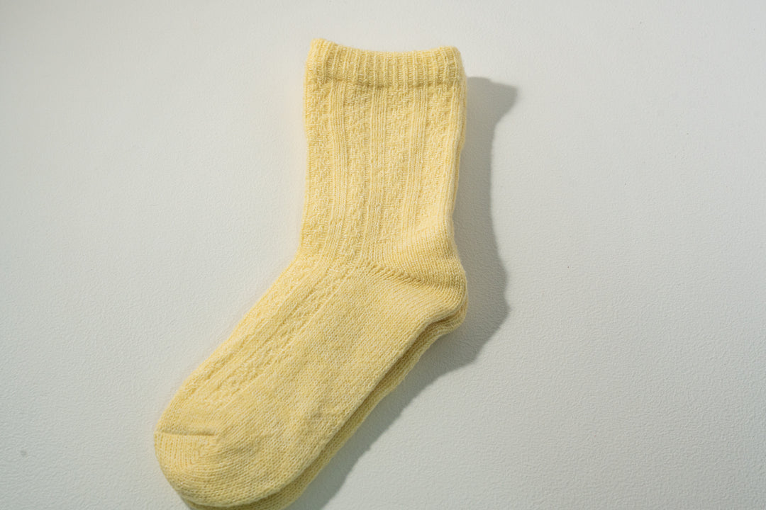 1.たむら靴下店 シルクとウール二重ソックス レモン