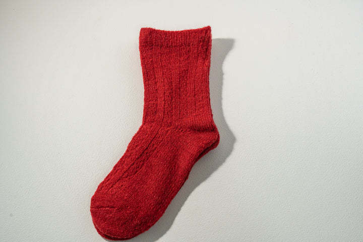 1.たむら靴下店 シルクとウール二重ソックス レッド