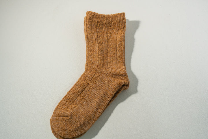 1.たむら靴下店 シルクとウール二重ソックス キャメル