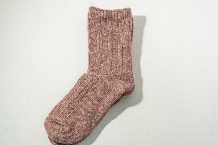 1.たむら靴下店 シルクとウール二重ソックス モーヴピンク