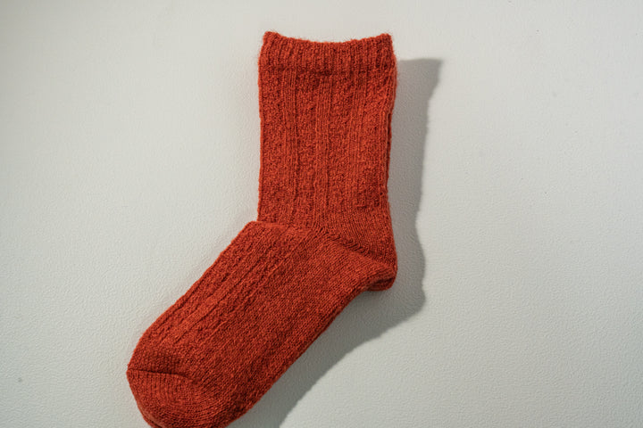 1.たむら靴下店 シルクとウール二重ソックス バーミリオン