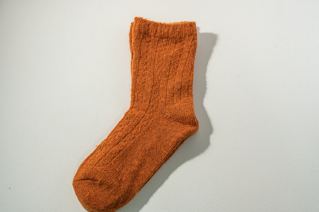 1.たむら靴下店 シルクとウール二重ソックス オレンジ