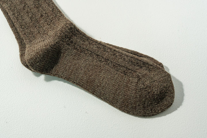 6.たむら靴下店ナチュラル ウール ソックス ブラウン