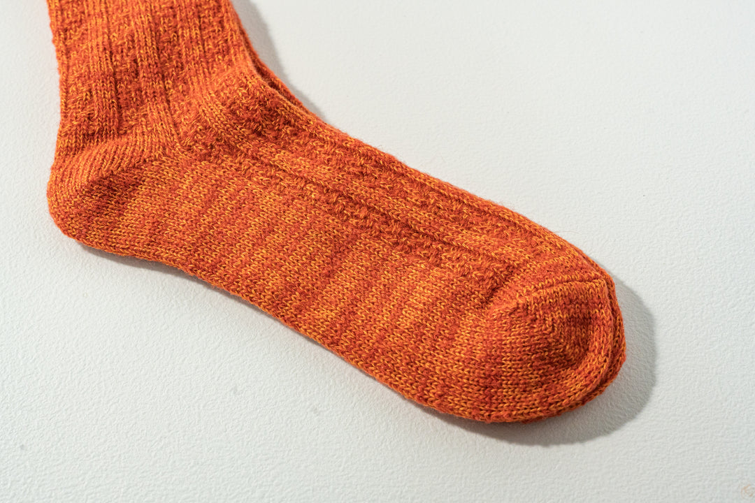6.たむら靴下店ナチュラル ウール ソックス オレンジ