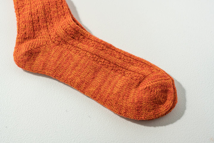 6.たむら靴下店ナチュラル ウール ソックス オレンジ
