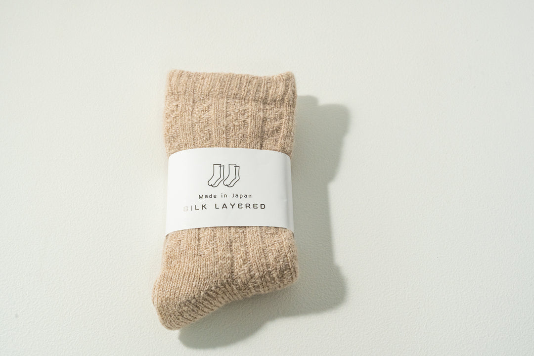 1.たむら靴下店 シルクとウール二重ソックス カシミア