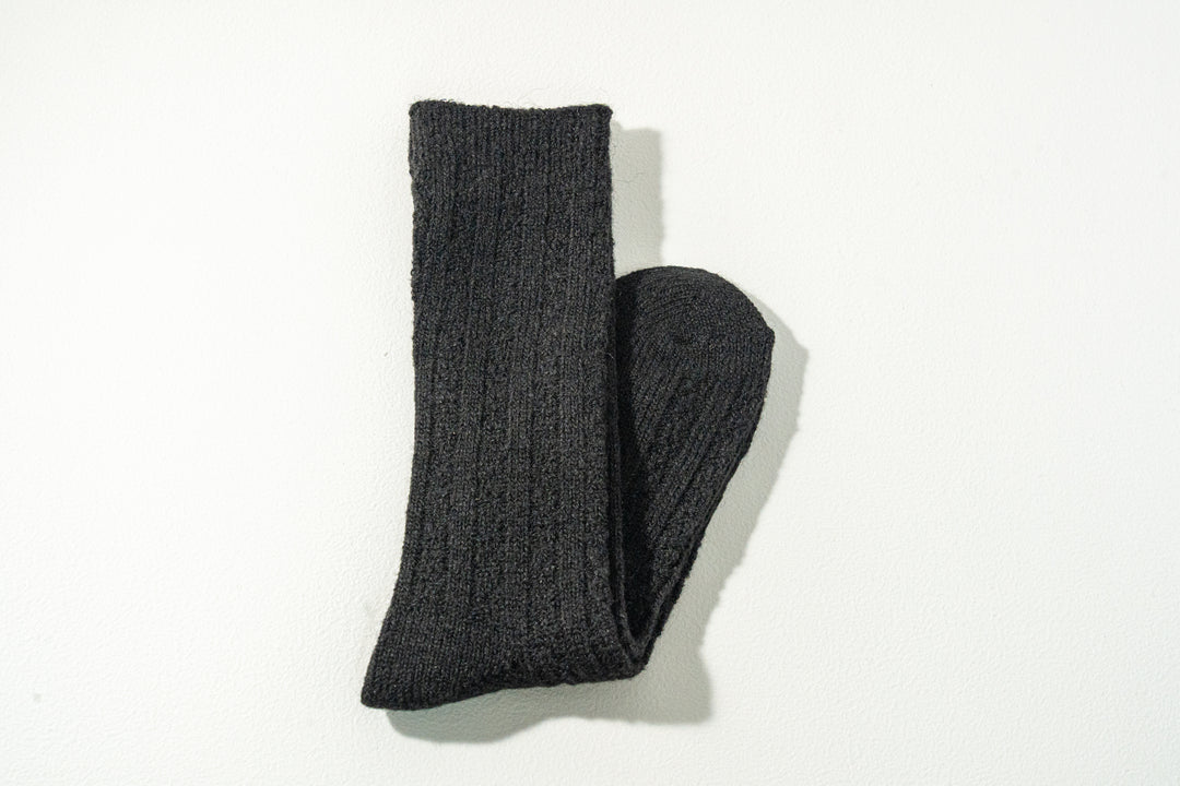 6.たむら靴下店ナチュラル ウール ソックス ブラック