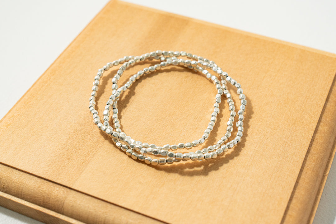 fog line work シルバービーズネックレス 60cm S