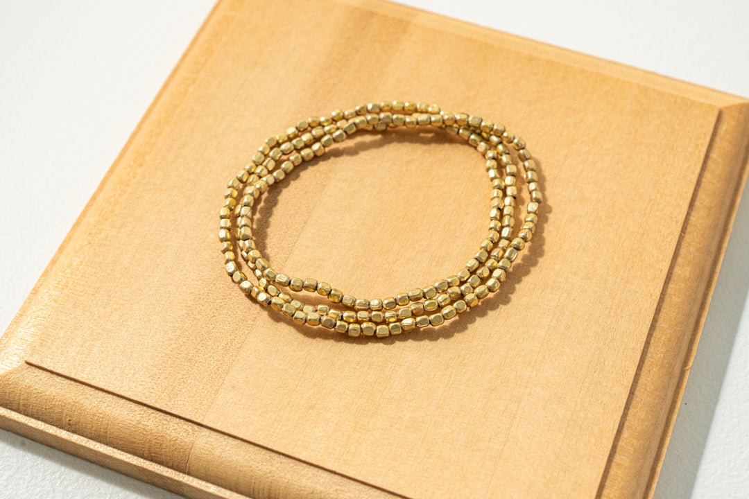 fog line work ゴールドビーズネックレス 60cm S