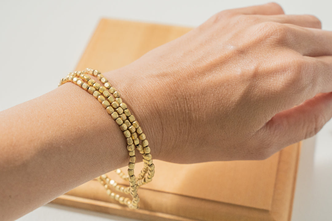 fog line work ゴールドビーズネックレス 60cm S