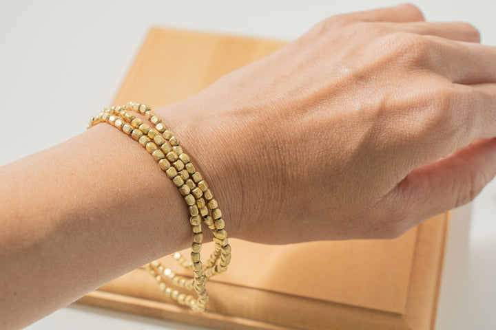 fog line work ゴールドビーズネックレス 60cm S