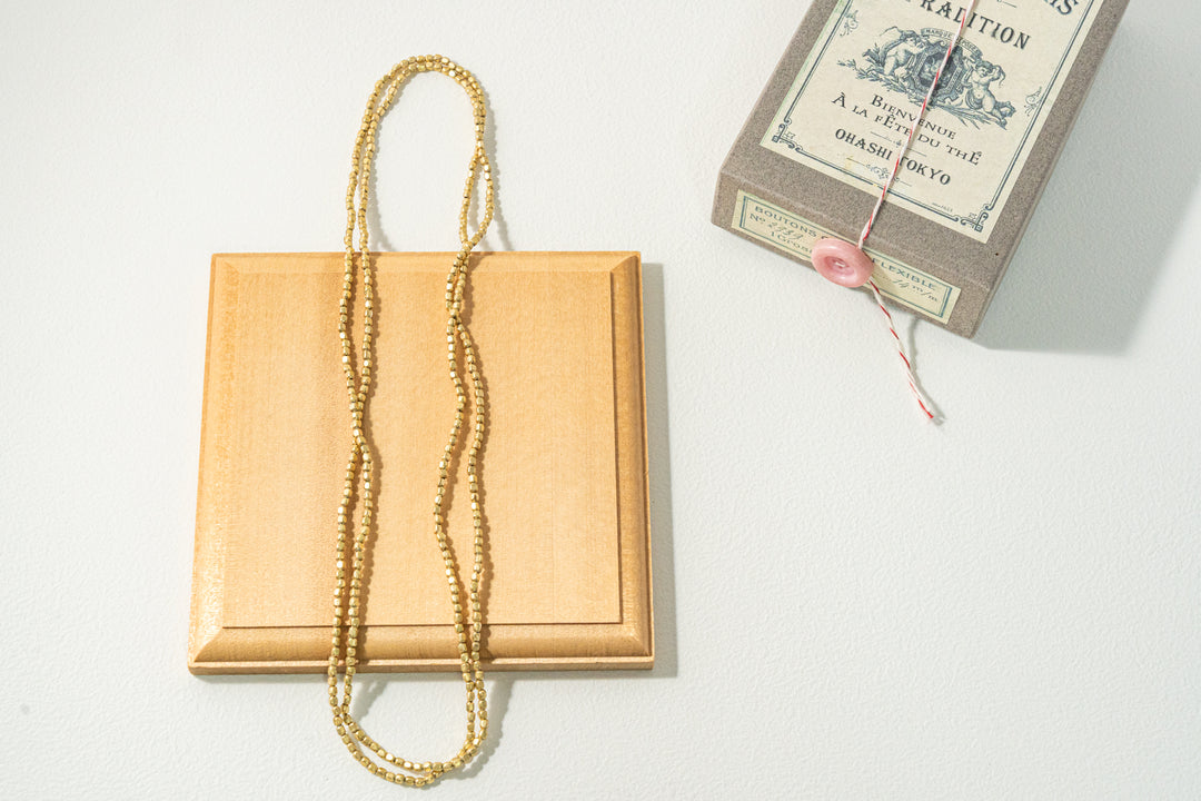 fog line work ゴールドビーズネックレス 120cm L