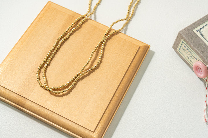 fog line work ゴールドビーズネックレス 120cm L
