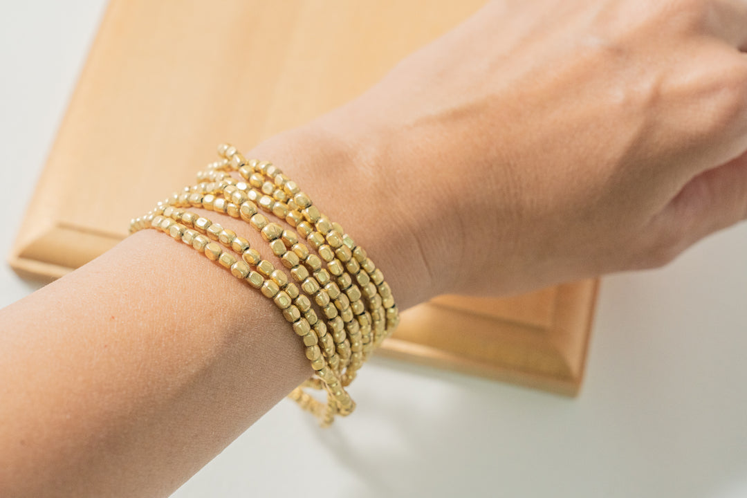 fog line work ゴールドビーズネックレス 120cm L