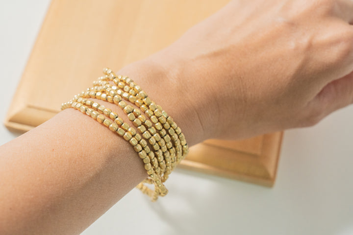 fog line work ゴールドビーズネックレス 120cm L