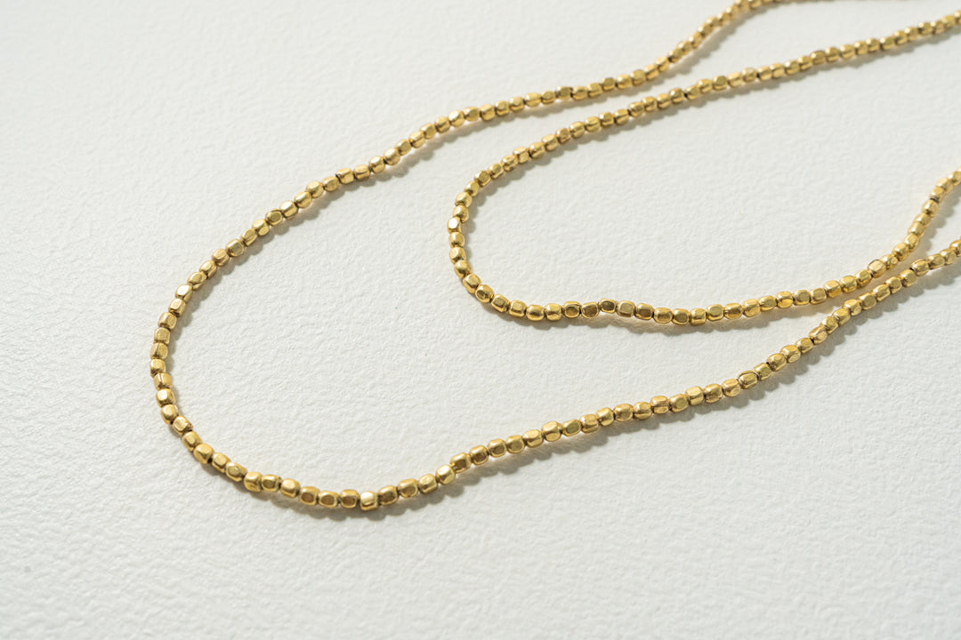 fog line work ゴールドビーズネックレス 120cm L