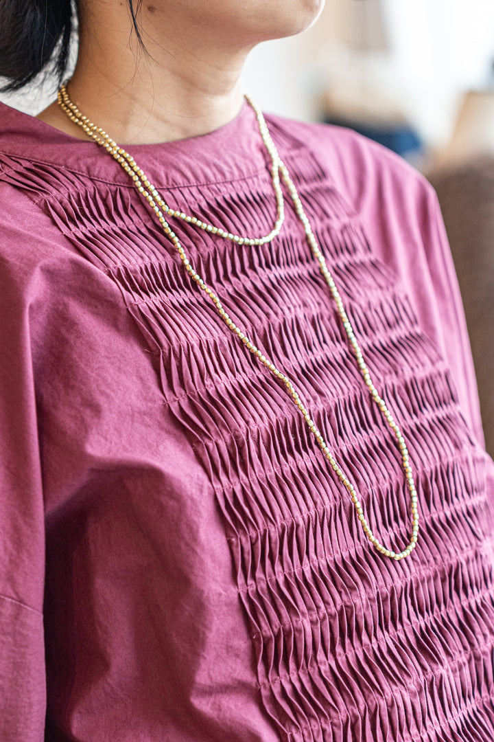 fog line work ゴールドビーズネックレス 120cm L