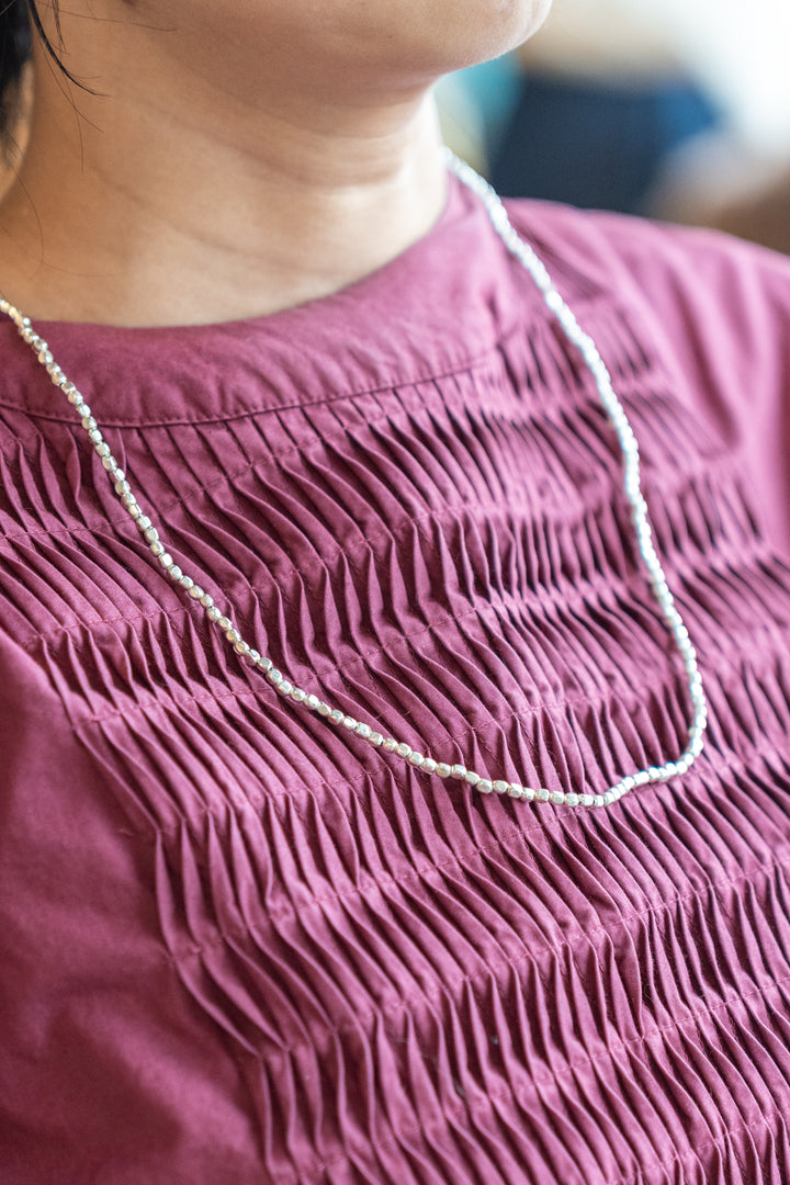 fog line work シルバービーズネックレス 60cm S