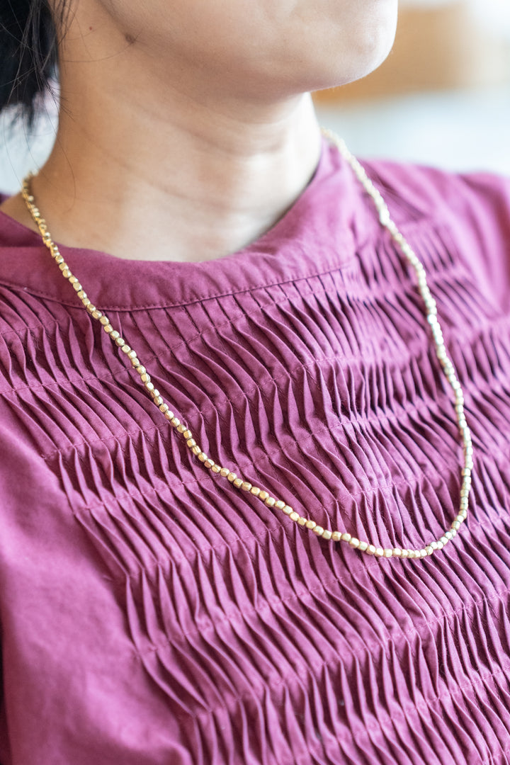 fog line work ゴールドビーズネックレス 60cm S