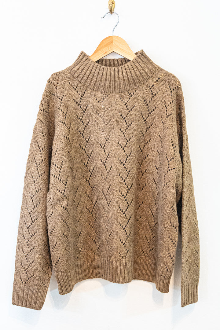 Bliss Bunch アルパカ混 レリーフ模様 モックネック