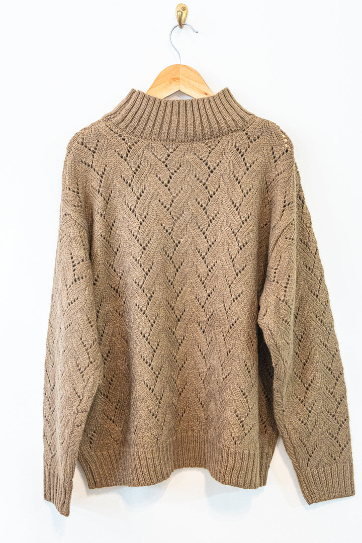 Bliss Bunch アルパカ混 レリーフ模様 モックネック