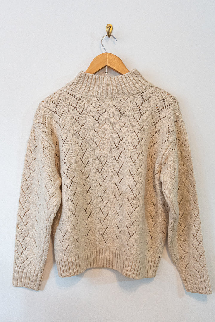 Bliss Bunch アルパカ混 レリーフ模様 モックネック