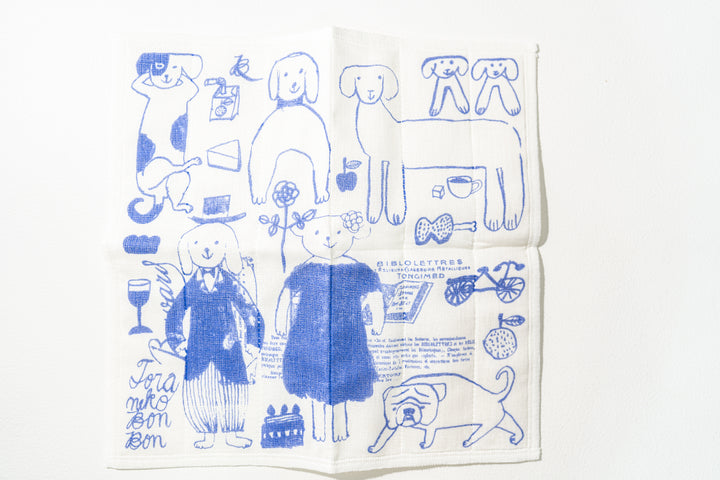 トラネコボンボン図案 犬ふきん