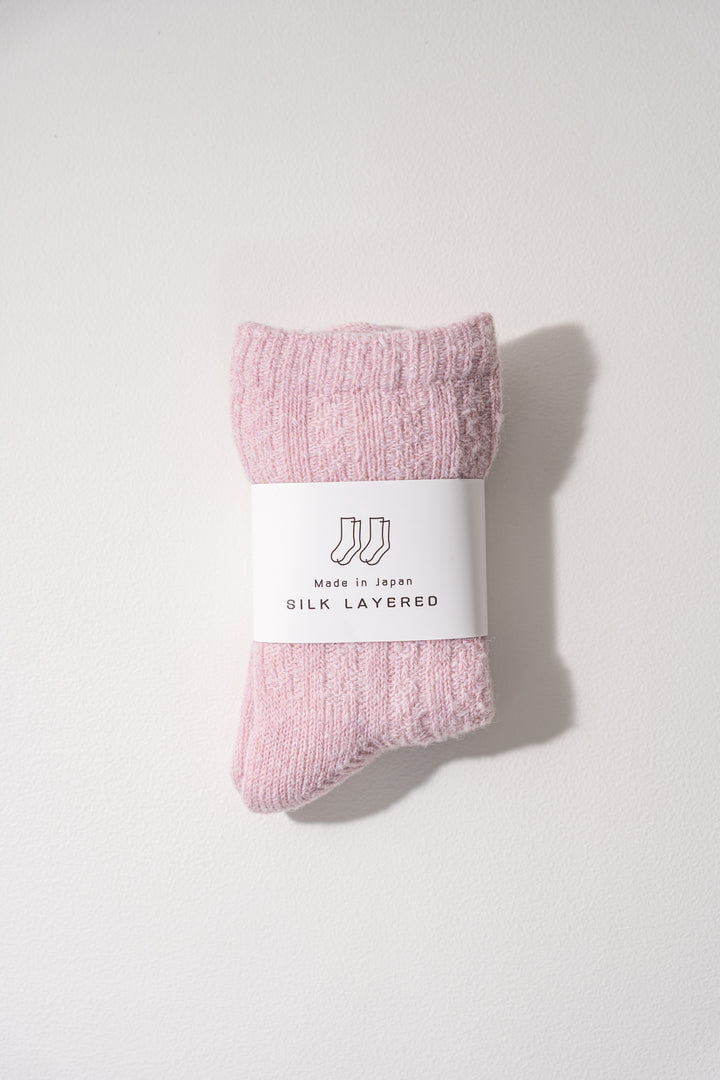 1.たむら靴下店 シルクとウール二重ソックス サクラ