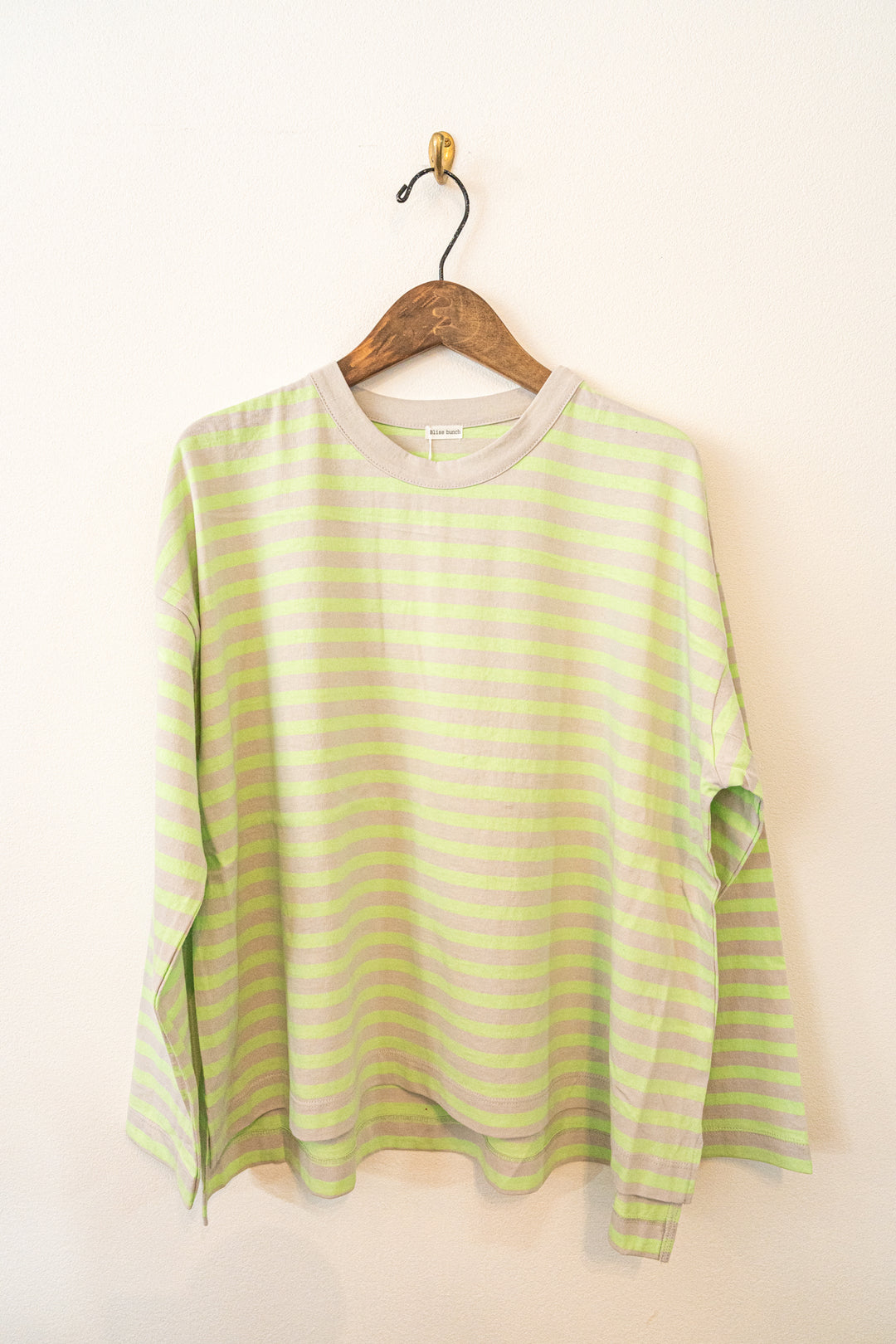 Bliss bunch リサイクルコットンボーダー天竺 前後差ワイドプルオーバー