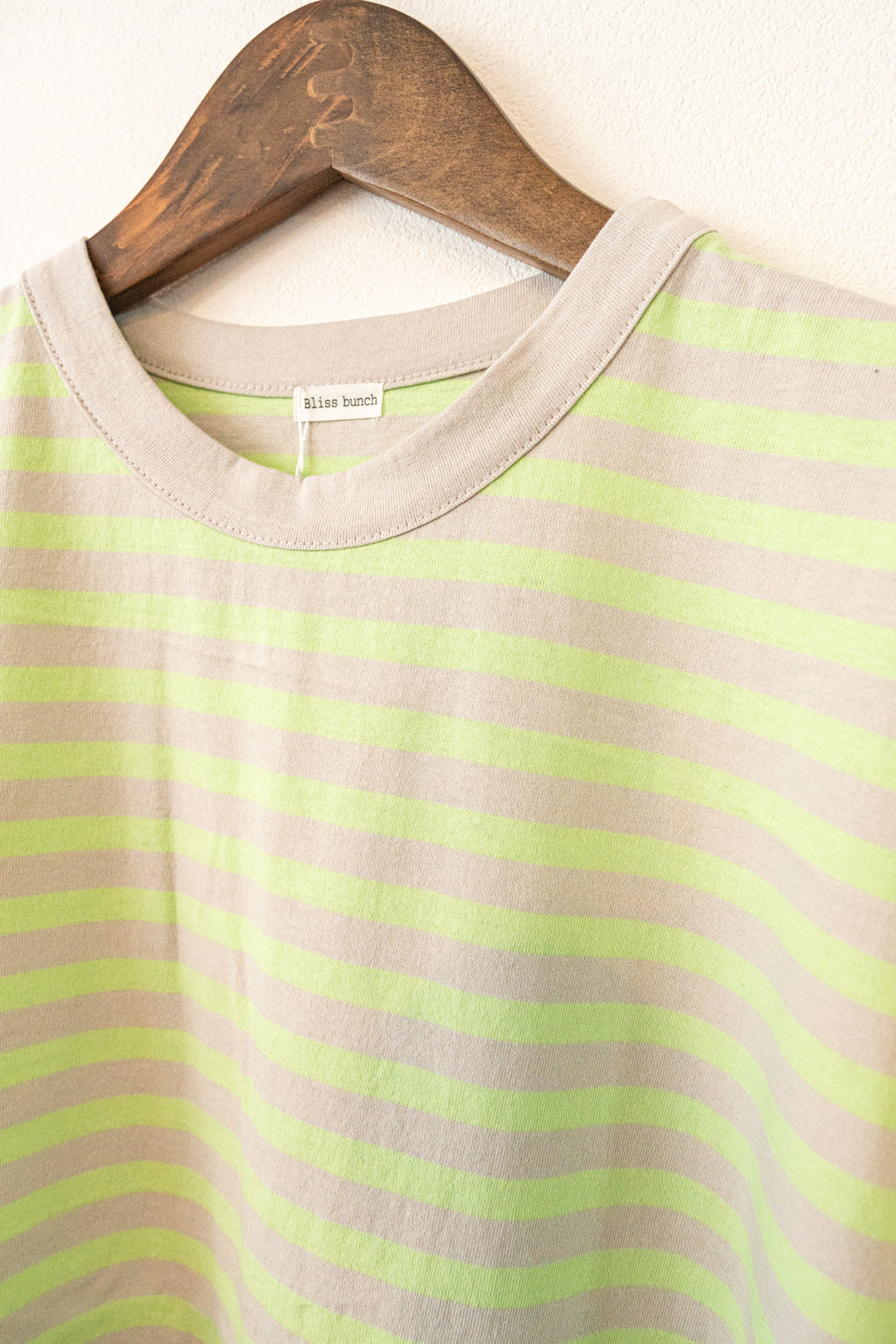 Bliss bunch リサイクルコットンボーダー天竺 前後差ワイドプルオーバー