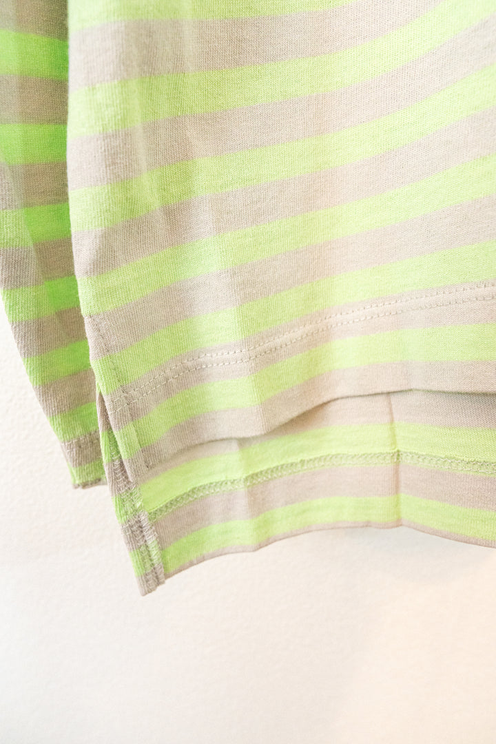 Bliss bunch リサイクルコットンボーダー天竺 前後差ワイドプルオーバー