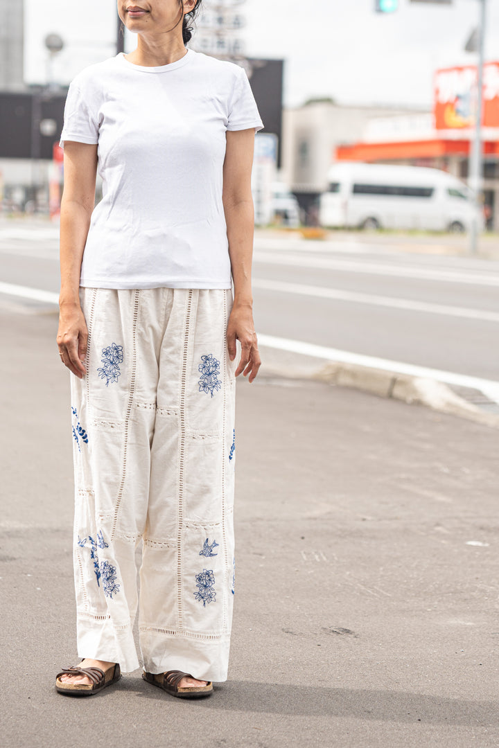 Fanaka パッチワーク配色刺繍パンツ