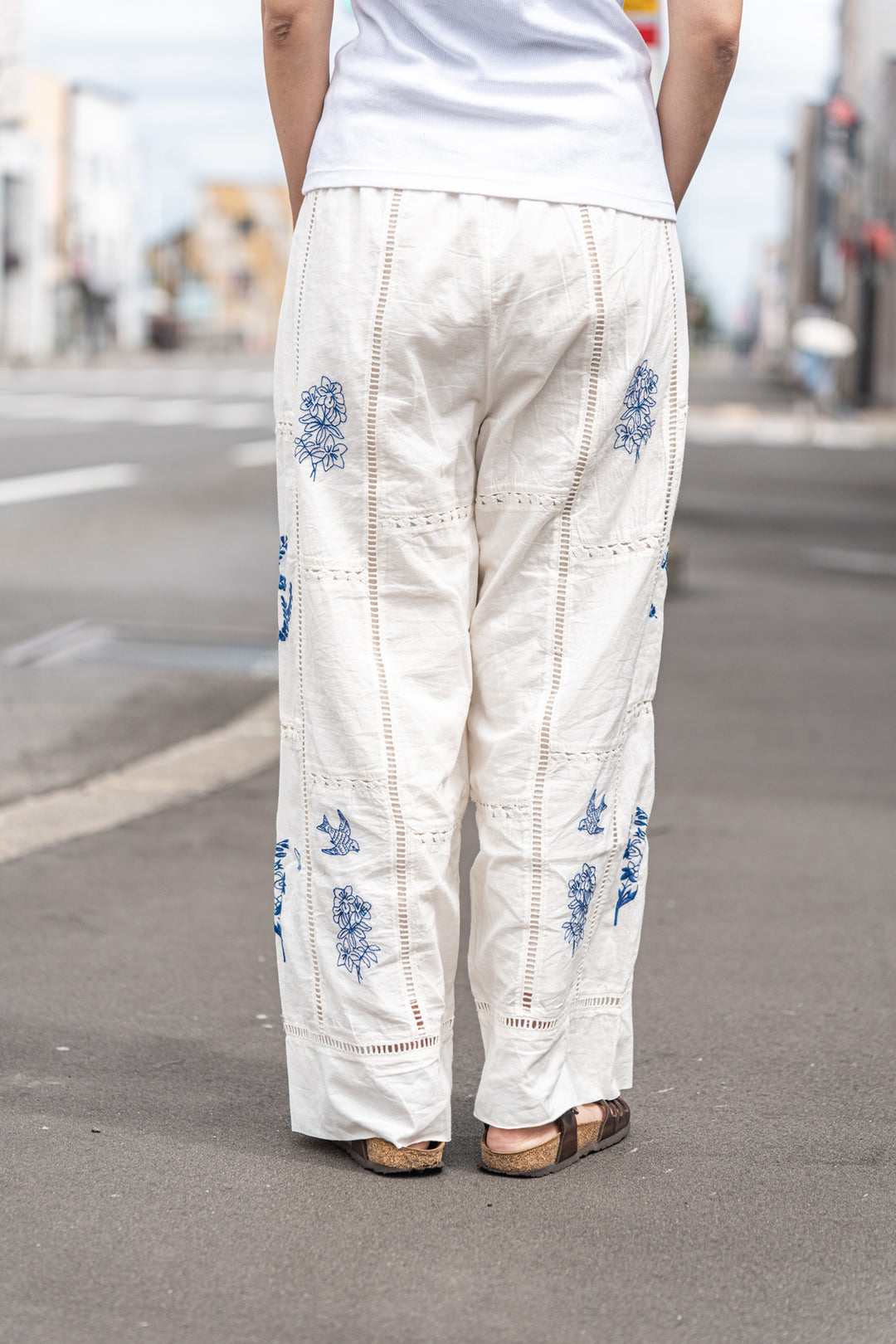 Fanaka パッチワーク配色刺繍パンツ