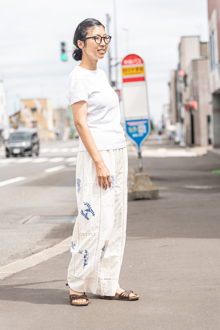 Fanaka パッチワーク配色刺繍パンツ